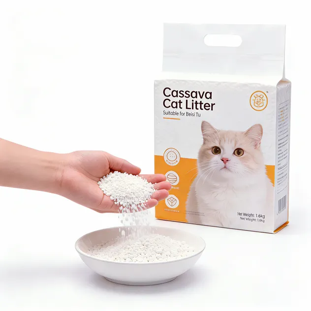 Areia para gatos de alta qualidade que forma grumos, feita de ingredientes naturais