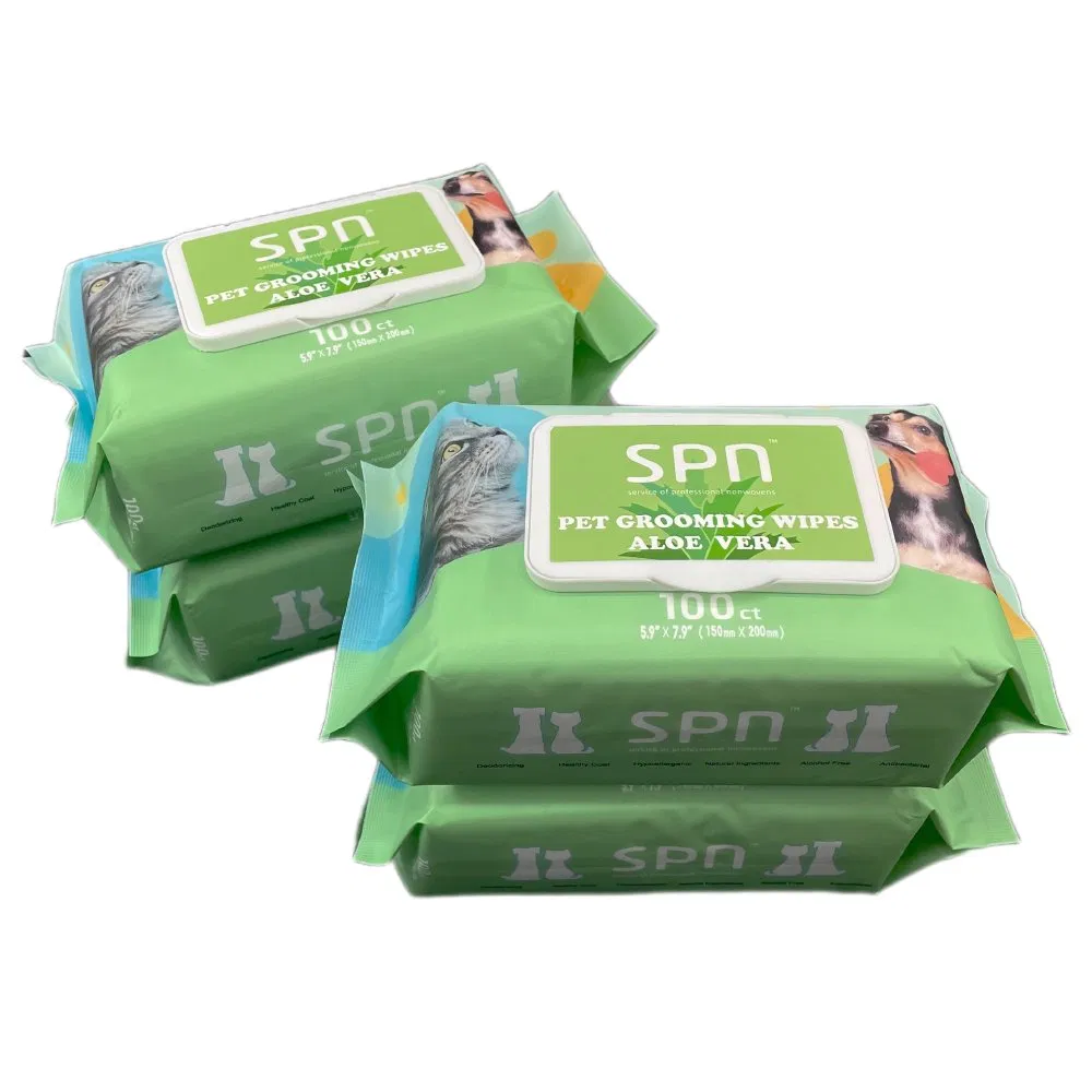 Luvas descartáveis para pets, toalhas de banho SPA sem lavagem, lenços umedecidos para limpeza e desodorização de animais de estimação, suprimentos ecológicos para animais