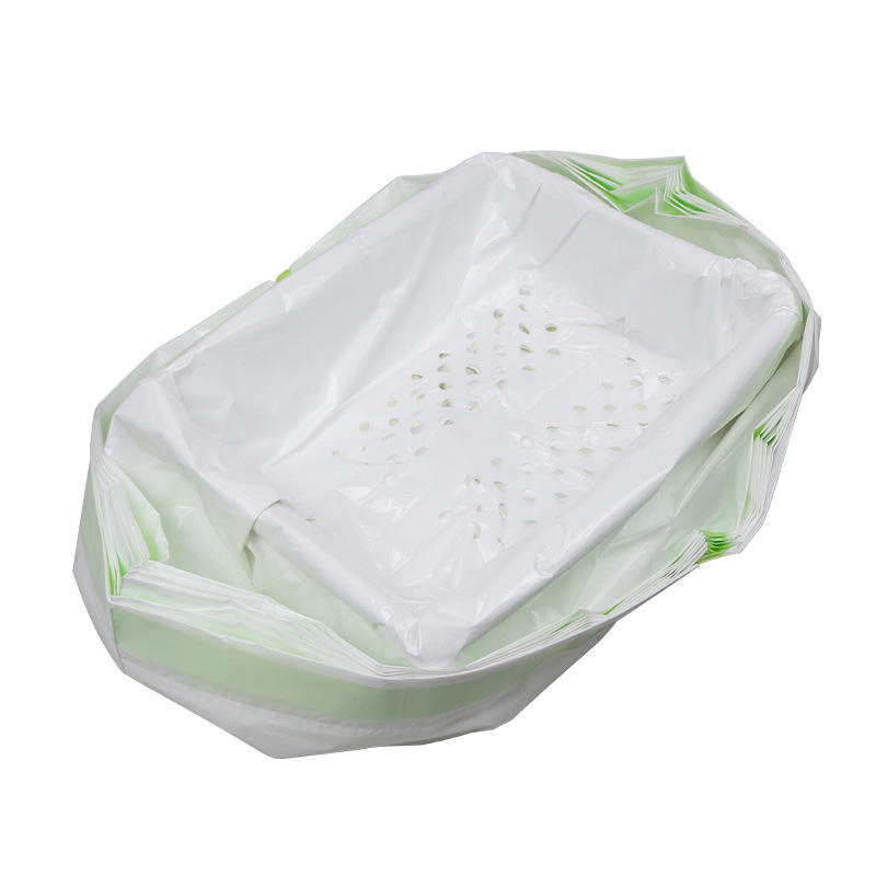 Saco de Lixo para Gato com Furo Respirável, Sifão, Descartável, Forro de Caixa para Animais de Estimação com Cordão