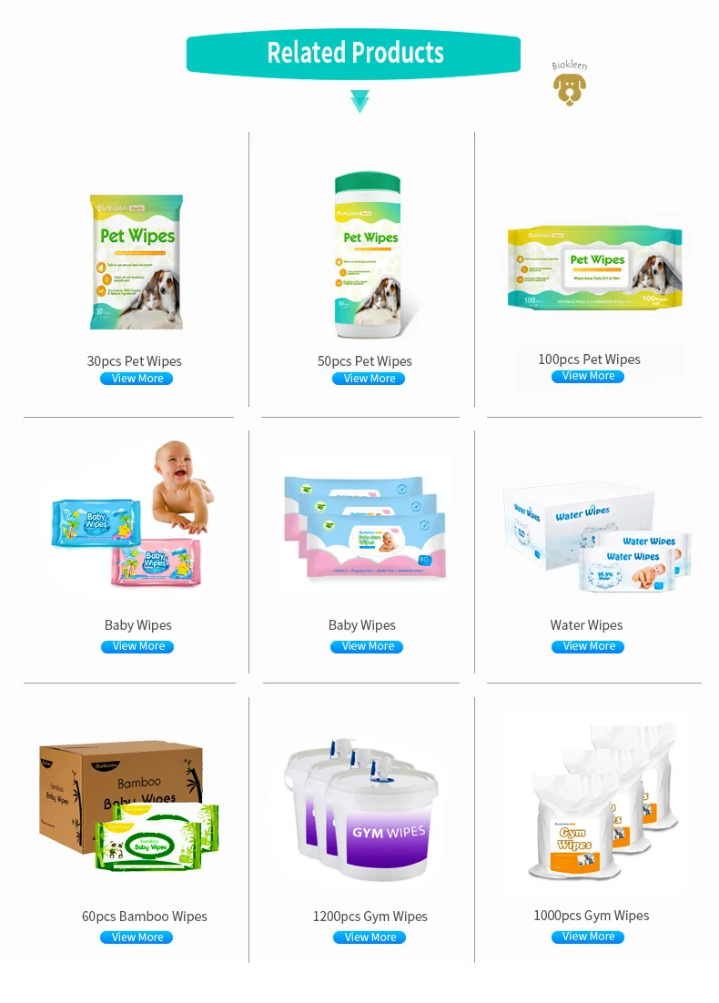 Lenços de Limpeza de Olhos para Animais de Estimação de Bambú Biodegradáveis com Vitamina E para Filhotes Marca Própria