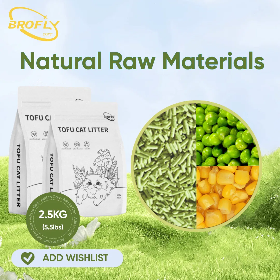 Areia para Gato Hipoalergênica de Tofu - 2.5kg Pacote de Papel Kraft Sem Rastreio