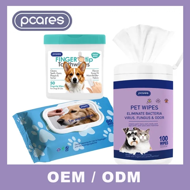 Produtos em alta venda Toalhetes de limpeza biodegradáveis para cuidados de animais de estimação