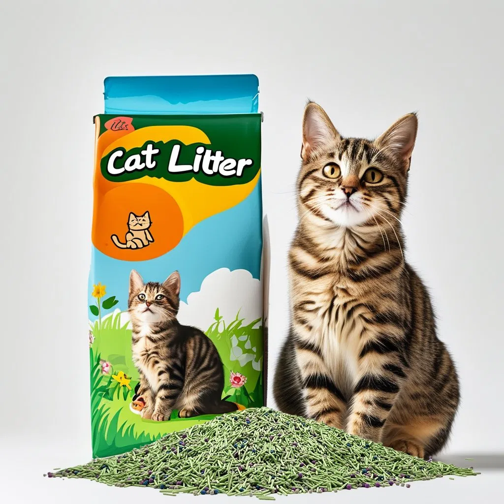 Areia para gatos de alta conforto, mistura de bentonita e tofu, com aglomeração rápida e mínima poeira para higiene ideal
