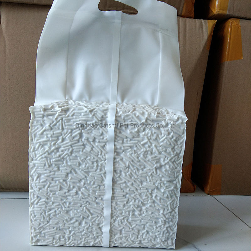 Areia para gatos de tofu de plantas naturais de cassava, milho e bambu, com aroma de chá verde, a granel e barata