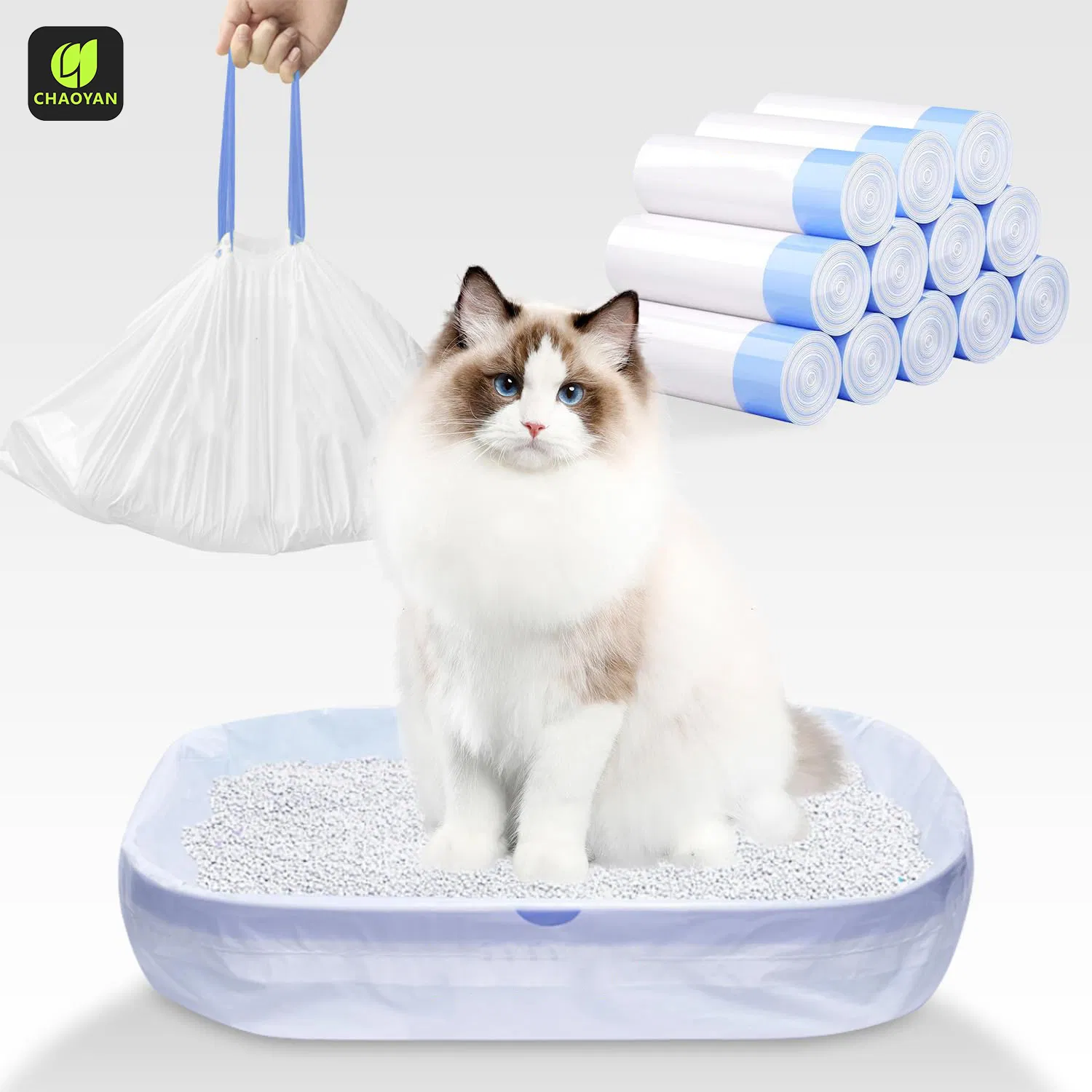 Fabricante de Fábrica Fonte Forros de Caixa de Areia Personalizados com Cordão Fornecedor de Marca OEM ODM Sacos de Lixo para Animais de Estimação para Fezes de Cão para Uso Doméstico e Externo