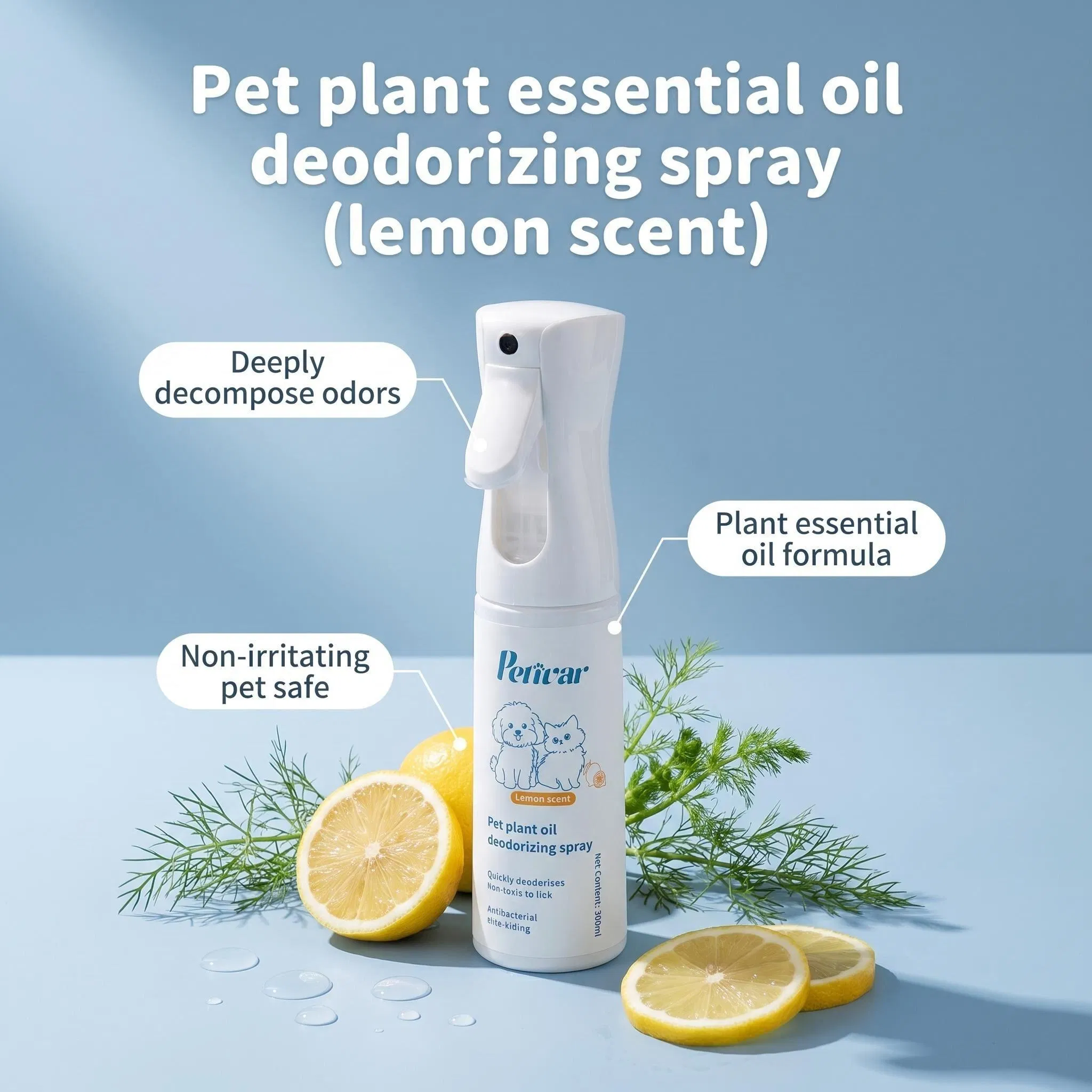 Spray Eliminador de Odor de Animais de Estimação Lemom Fórmula Ecológica para B2b Atacado