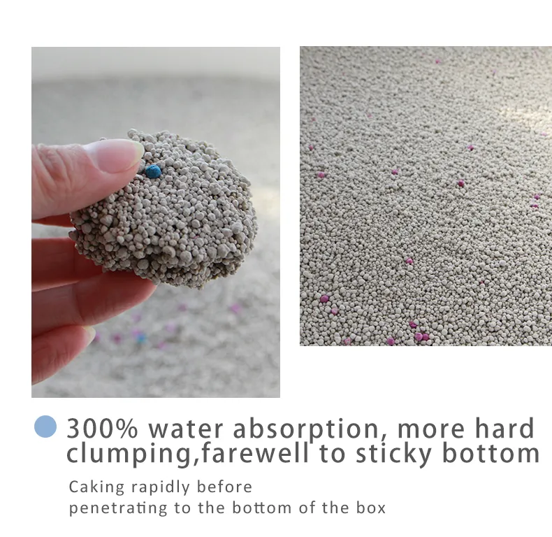Areia para Gato de Bentonita com Carvão Ativado de Bambu, Controle Forte de Odor, Livre de Poeira, Agregação Rápida