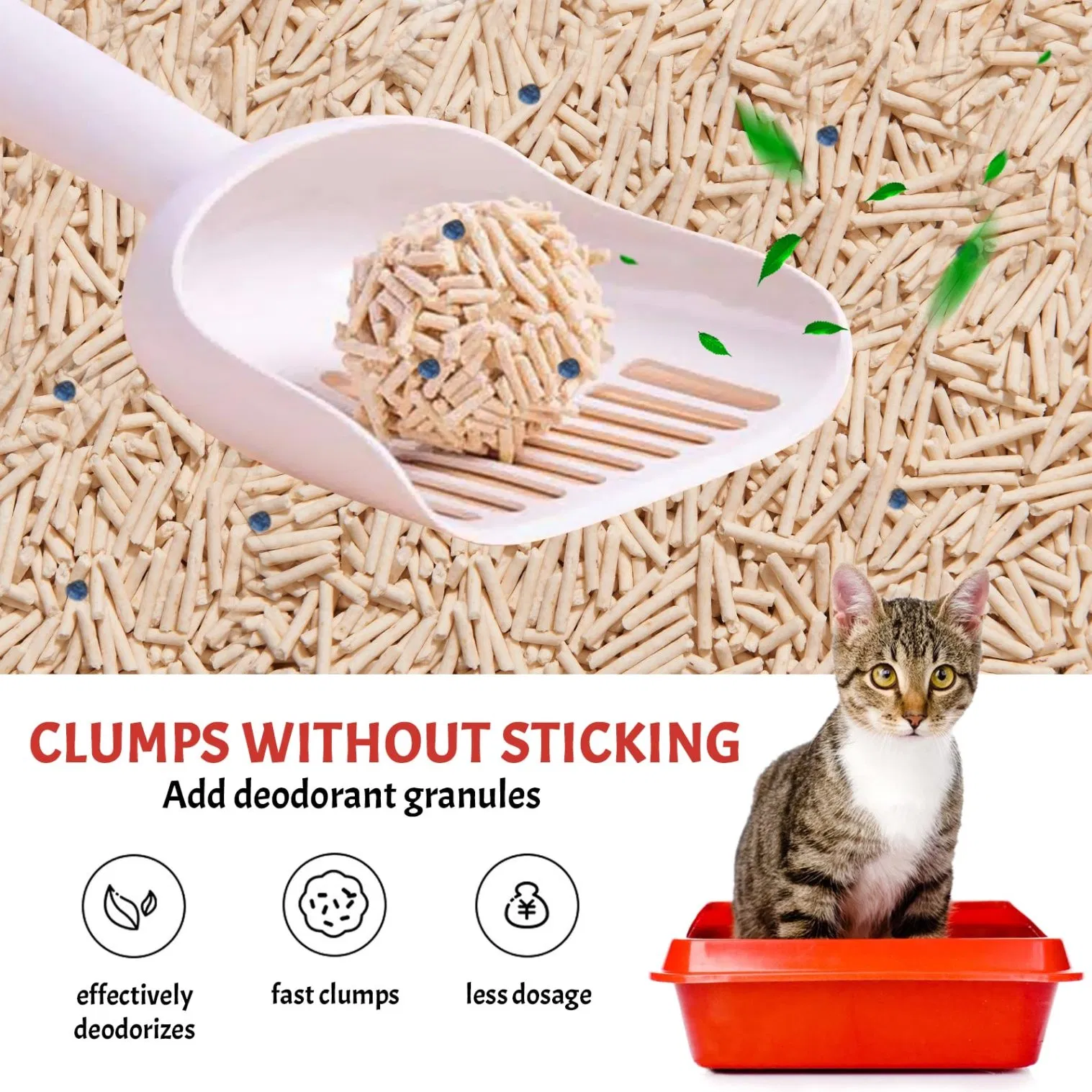 Areia para Gato Flushable a Granel Mistura de Tofu 99% Livre de Poeira de Planta Agregadora 4lb 12lb Direto da Fábrica