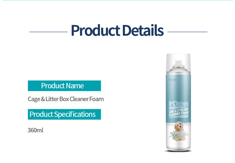 Produtos de Cuidado para Animais de Estimação OEM Limpador de Caixa de Areia e Eliminador de Odor Spray Espuma Limpador de Caixa de Areia para Gatos