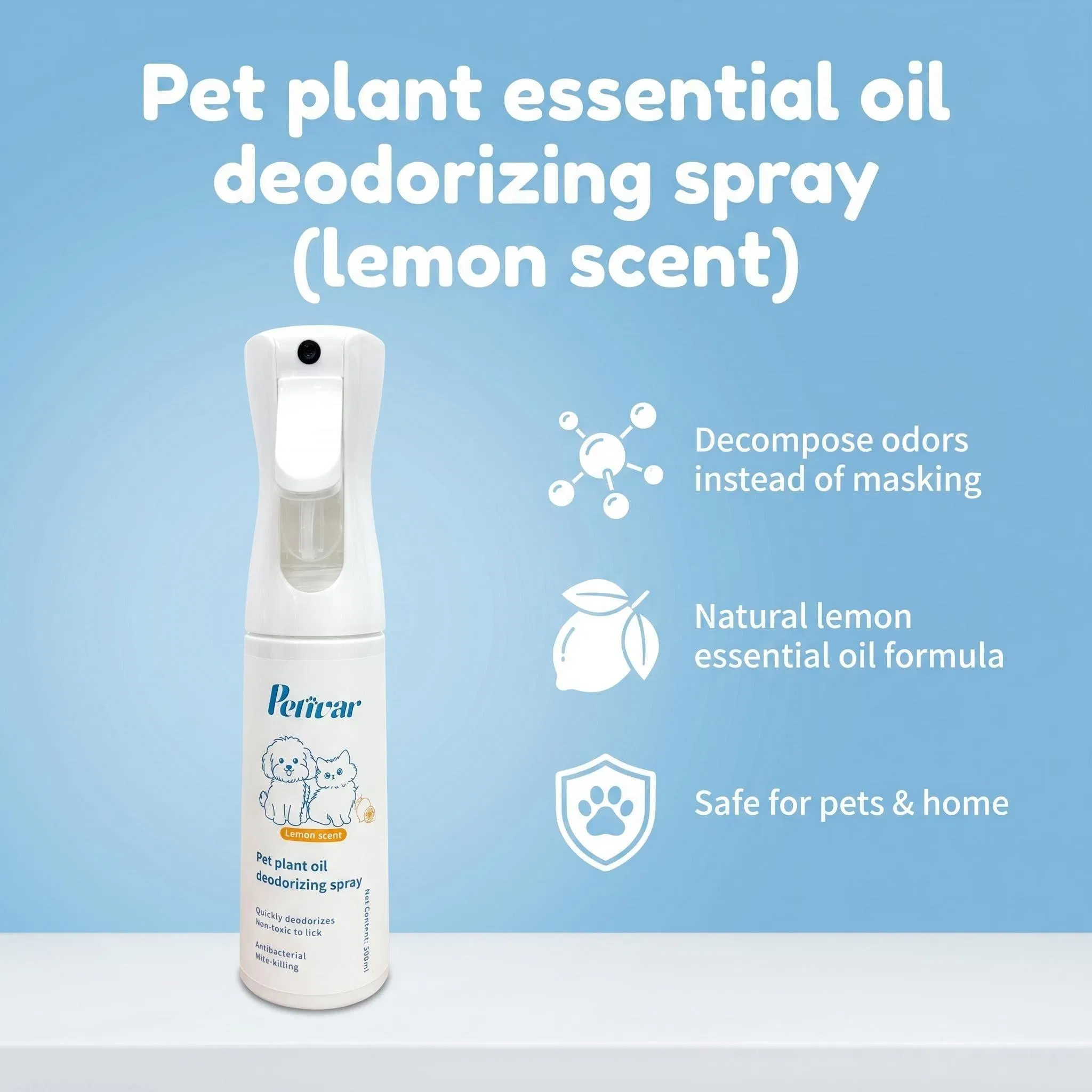 Spray Eliminador de Odor de Animais de Estimação Lemom Fórmula Ecológica para B2b Atacado