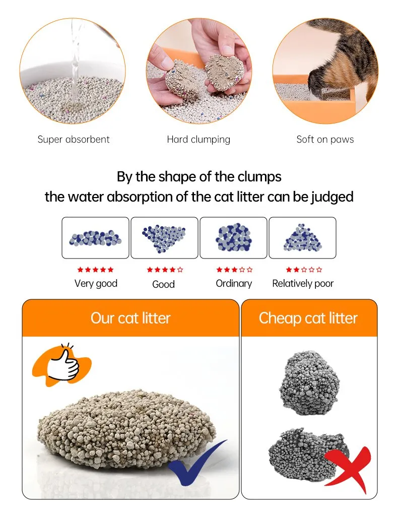 A Melhor Areia para Gatos do Mundo Areia para Gatos de Baixo Rastreamento Areia Clumpante de Papel Gel de Sílica Cristal Bentonita Areia de Tofu para Gatos