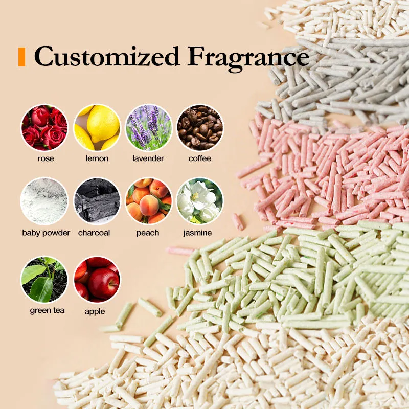 Areia para Gato Flushable a Granel Mistura de Tofu 99% Livre de Poeira de Planta Agregadora 4lb 12lb Direto da Fábrica