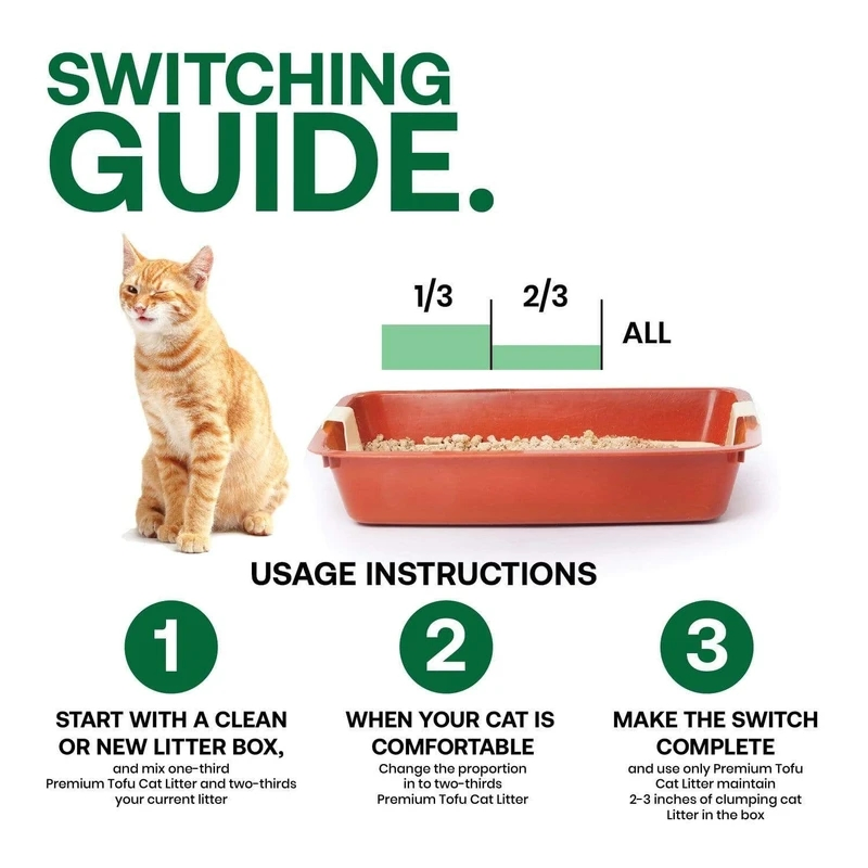 Areia para gatos biodegradável natural feita de tofu para gatos