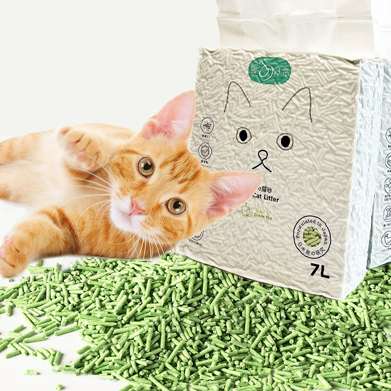 Venda Quente Areia de Gato de Tofu 2.5kg 6L À Base de Milho 2mm Agregante Original Areia de Gato de Tofu de Bambu