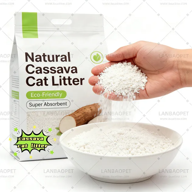 Areia para gatos de alta qualidade que forma grumos, feita de ingredientes naturais
