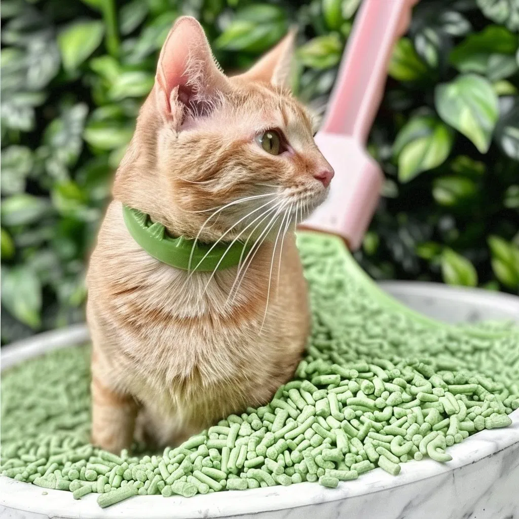 Areia para Gato de Tofu Certificada pela FDA de Grau Alimentício Mistura de Carvão de Bambu Fórmula de Alta Agregação Alta Absorção Livre de Poeira Baixo Deslizamento Flushable Areia para Gato de Tofu