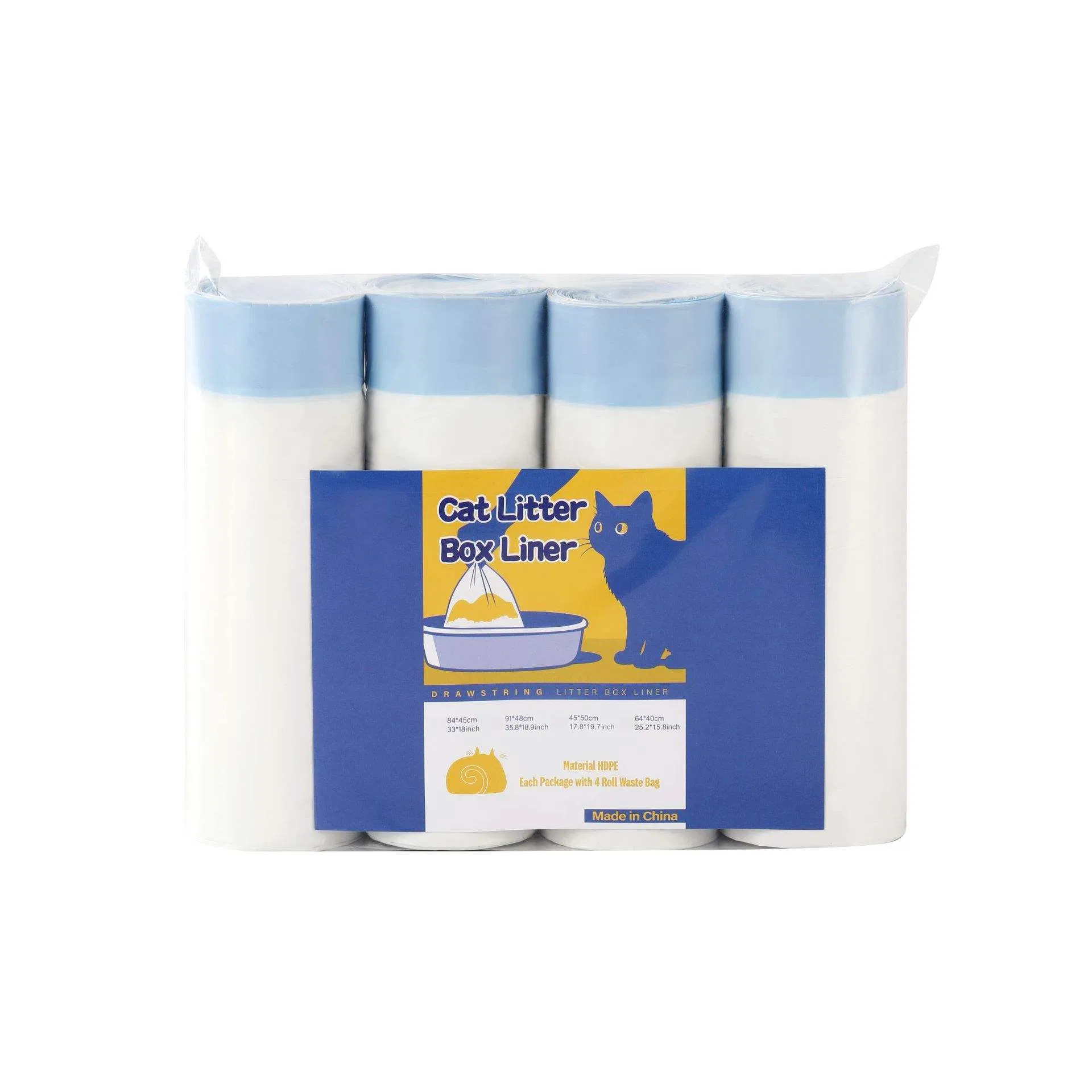 Forros de Caixa de Areia para Gatos Biodegradáveis Extra Grossos com Cordão