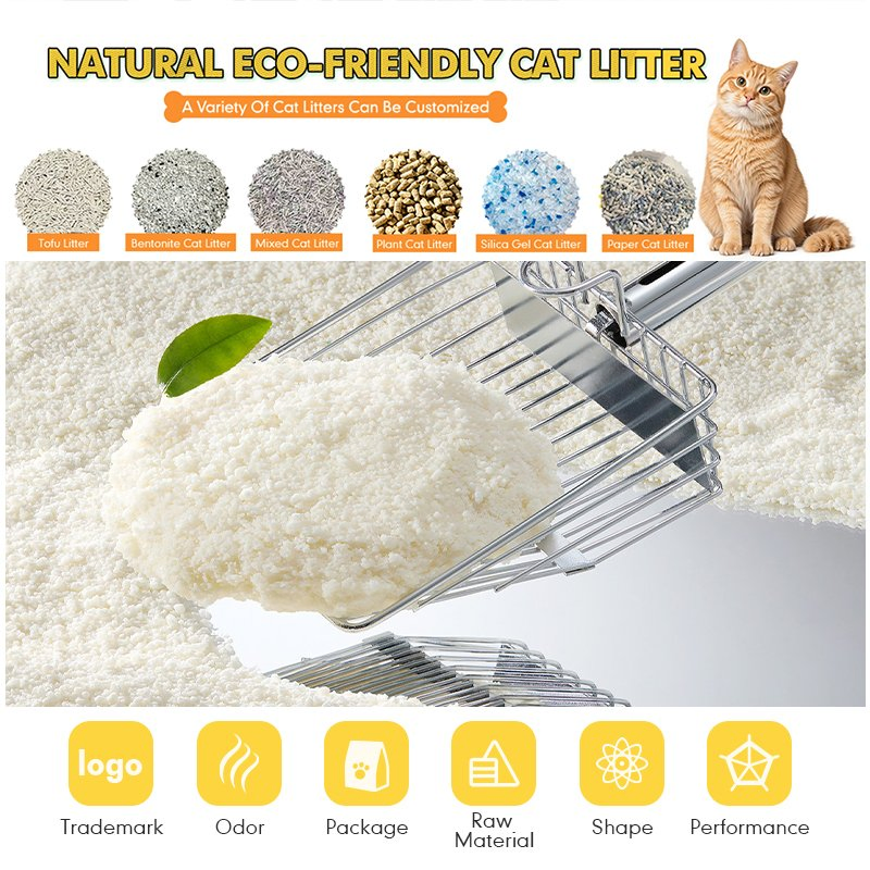 100% Amido de Mandioca 100% Vegetal e 8% Fibra de Feijão com Fator Desodorante para Areia para Gato