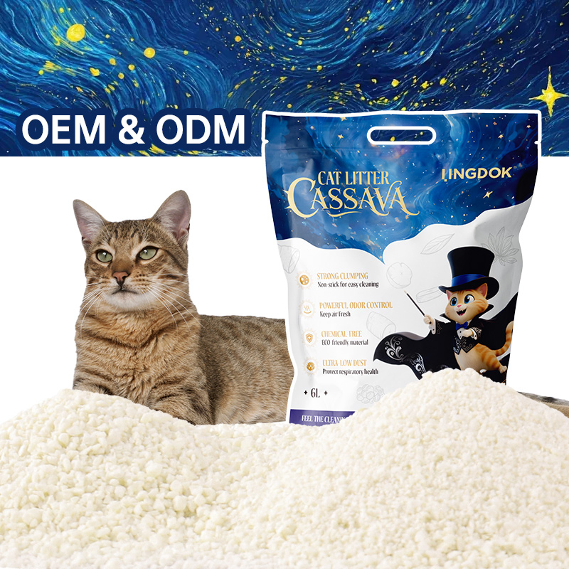 Areia para Gato à Base de Mandioca Ecológica, Agregação Rápida, Ingredientes Naturais, Neutralizador de Odor