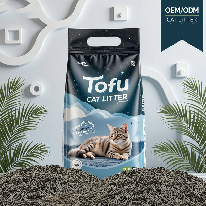 Areia para Gato de Carvão de Bambu OEM/ODM, Absorvente de Odor e Antibacteriana, Areia para Gatinhos, Descontos em Compras em Grande Escala, Adequada para Caixas de Areia