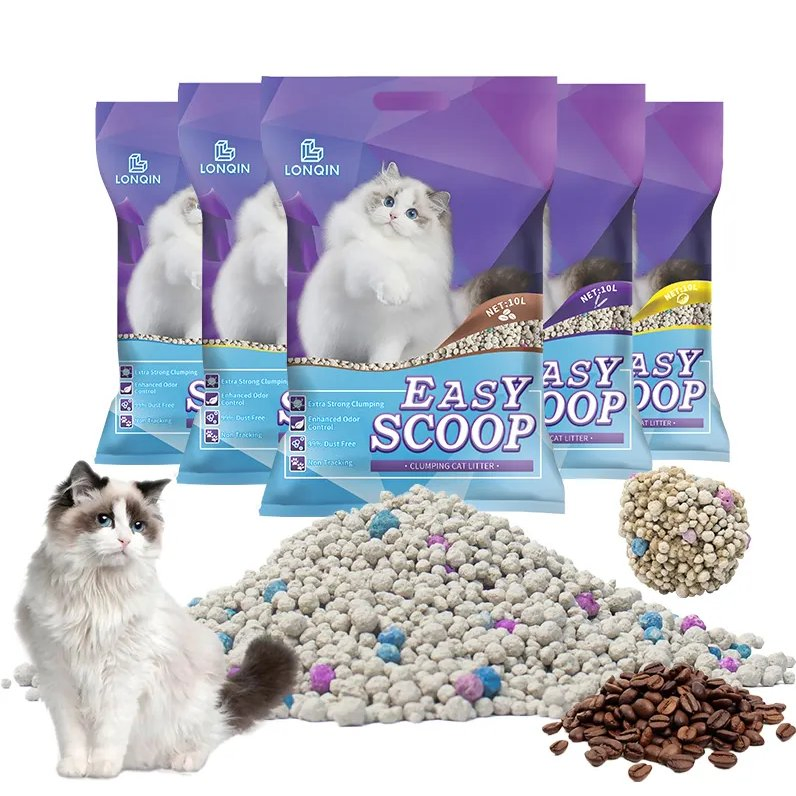 A Melhor Areia para Gatos do Mundo Areia para Gatos de Baixo Rastreamento Areia Clumpante de Papel Gel de Sílica Cristal Bentonita Areia de Tofu para Gatos