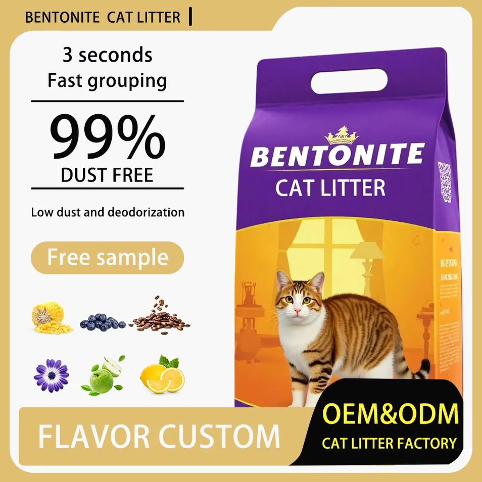 Suprimentos para Animais Atacado Areia para Gato de Carvão Ativado de Bambu Bentonita Fácil de Limpar Biodegradável Esfera Pacote Grande 8kg Areia para Gato de Argila