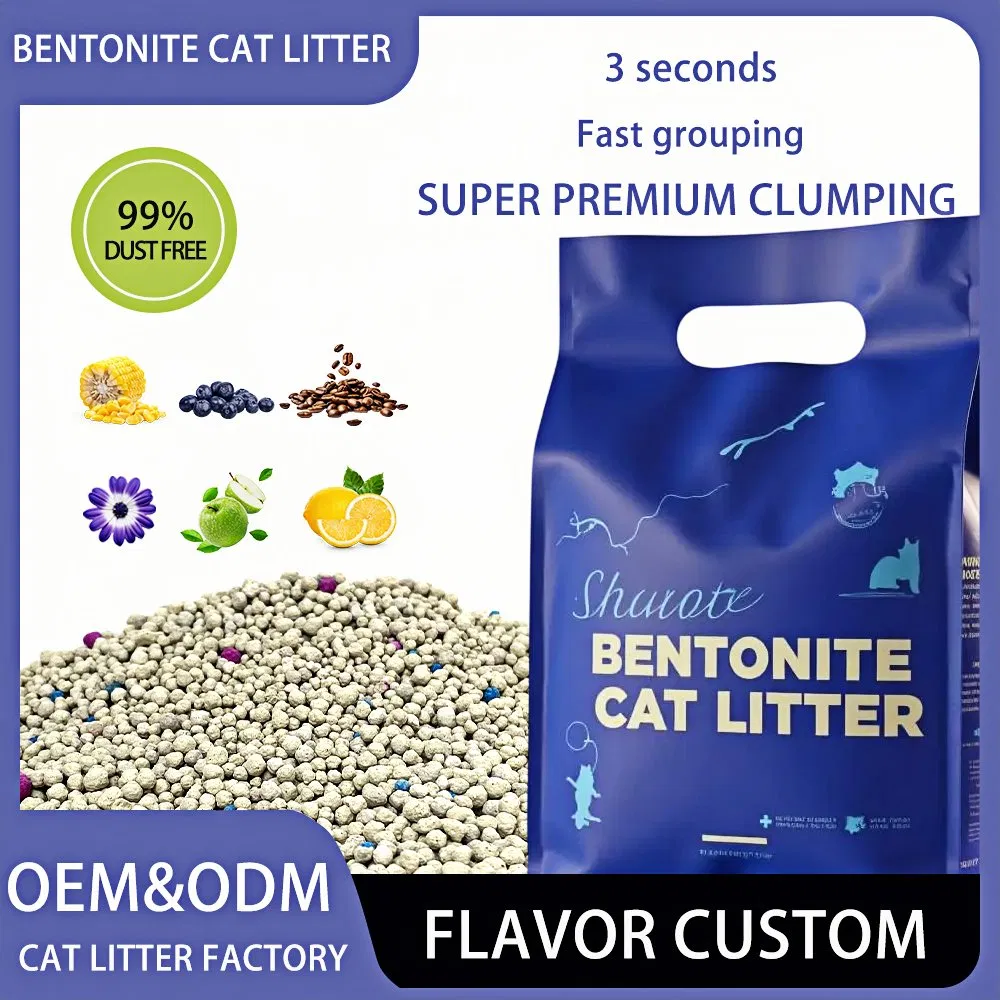 Suprimentos para Animais Atacado Areia para Gato de Carvão Ativado de Bambu Bentonita Fácil de Limpar Biodegradável Esfera Pacote Grande 8kg Areia para Gato de Argila