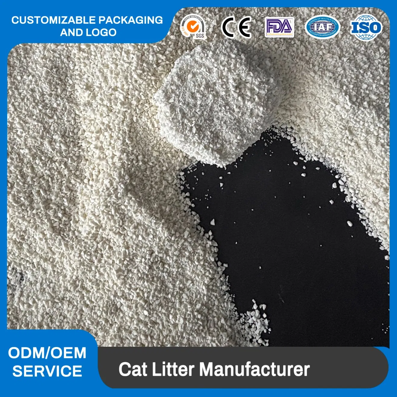 Areia para Gato Premium Misturada Feita de Mandioca Rápida Absorção Grumos Descarga Baixa Poeira Ecológica Areia para Gato
