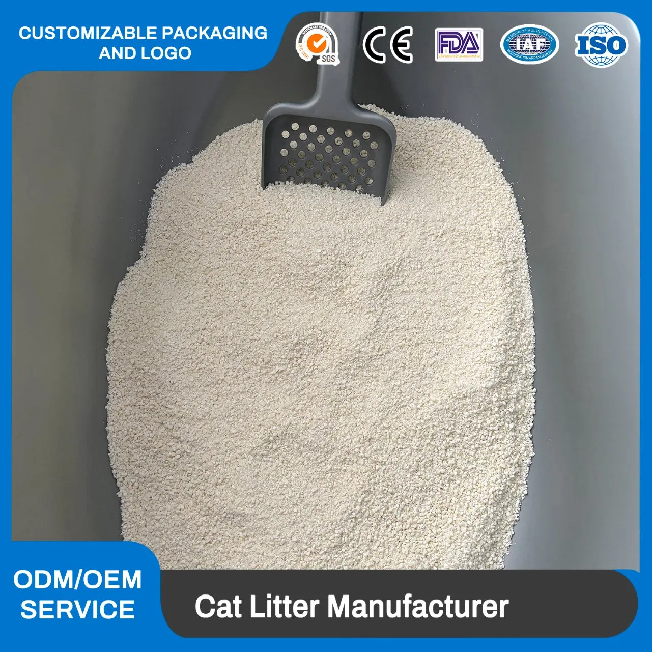 Areia para Gato Premium Misturada Feita de Mandioca Rápida Absorção Grumos Descarga Baixa Poeira Ecológica Areia para Gato