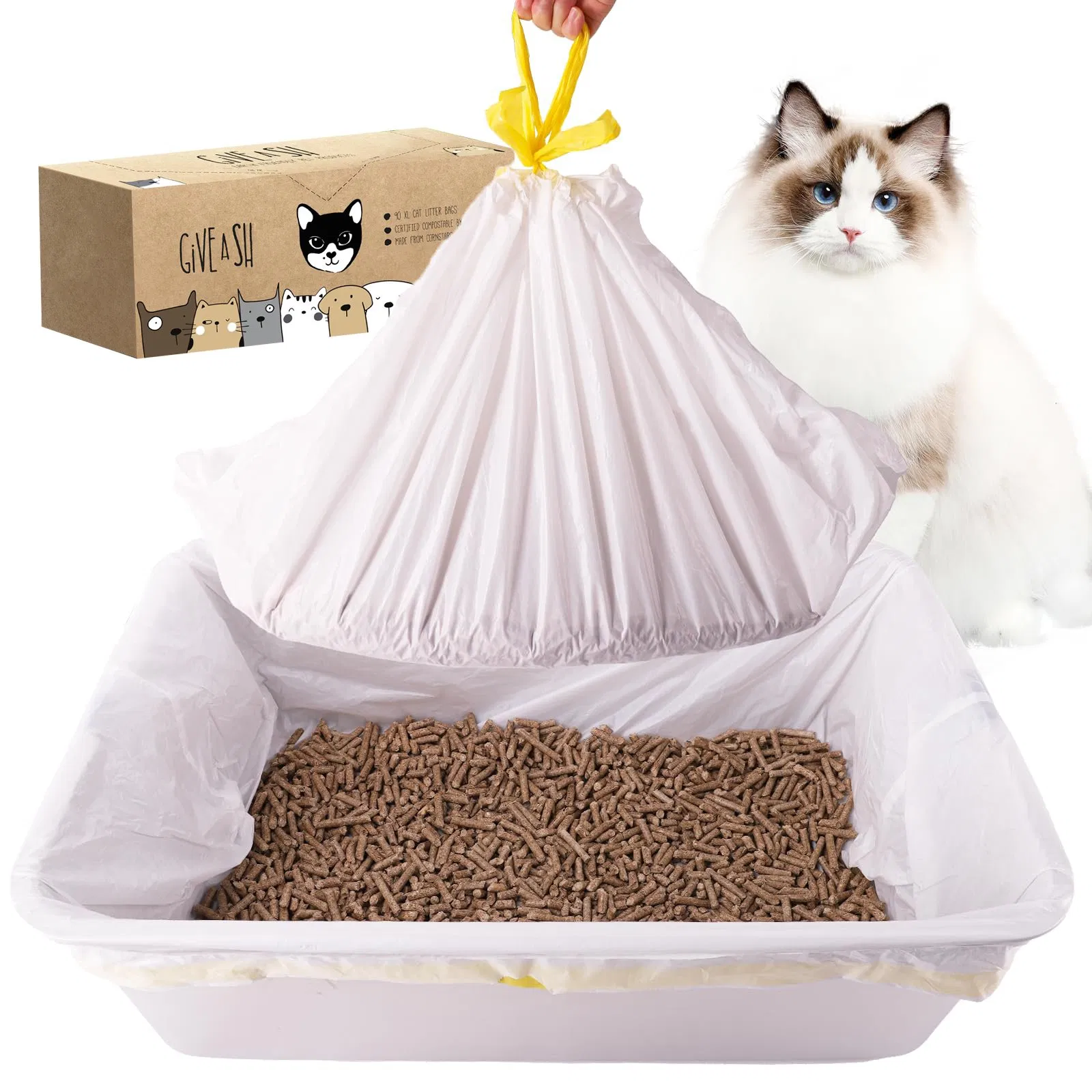 Fabricante de Fábrica Fonte Forros de Caixa de Areia Personalizados com Cordão Fornecedor de Marca OEM ODM Sacos de Lixo para Animais de Estimação para Fezes de Cão para Uso Doméstico e Externo