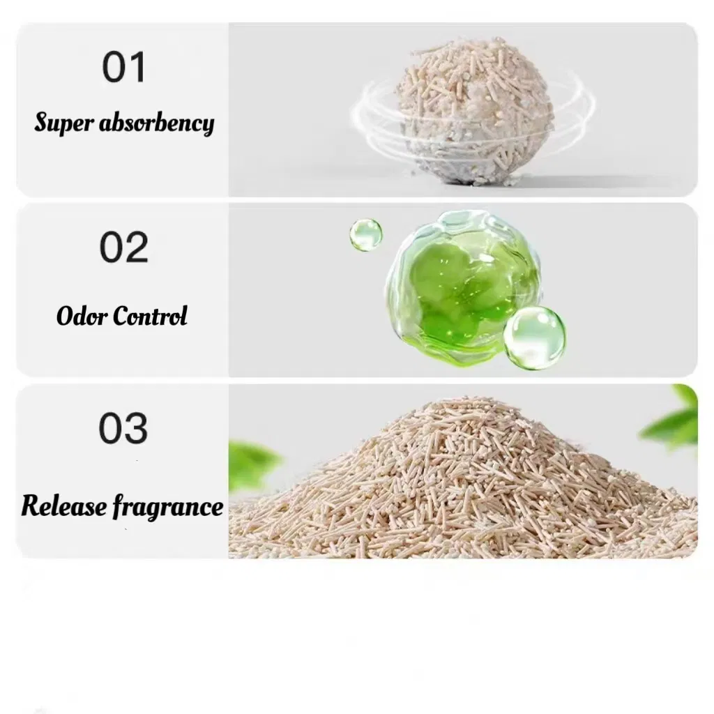 Atacado de fábrica de areia para gatos biodegradável à base de plantas, mistura de tofu e mandioca
