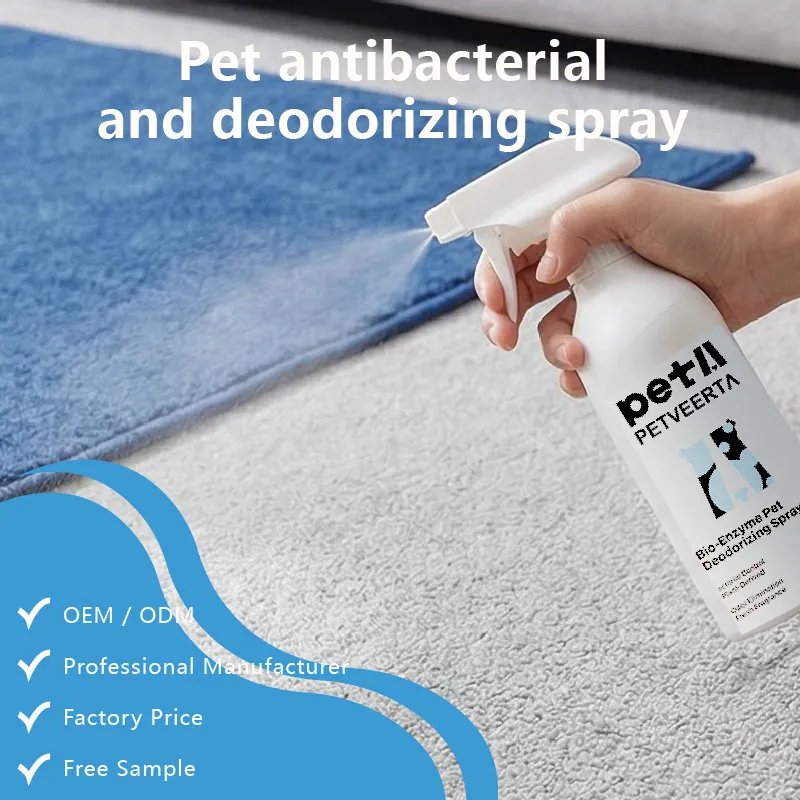 Spray Eliminador de Odor Natural para Animais de Estimação para Cães e Gatos Fórmula Antibacteriana