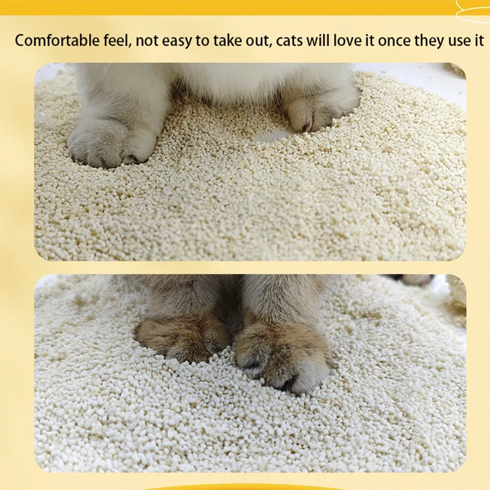 Areia para Gato OEM Natural Sem Fragrância 100% Baseada em Plantas Areia para Gato de Forte Agregação Ecológica Altamente Absorvente Controle de Odor Biodegradável Areia de Mandioca para Gato