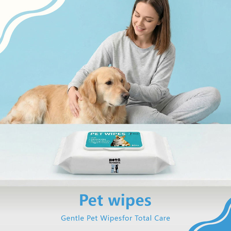 Toalhetes Ecológicos para Animais de Estimação para Cães e Gatos Limpeza Diária Suave