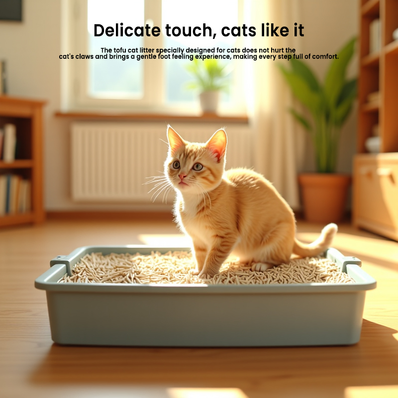 Garanta o conforto do seu gato e a sua tranquilidade com nossa areia suave e não tóxica feita de ingredientes naturais. Experimente a areia de tofu para gatos