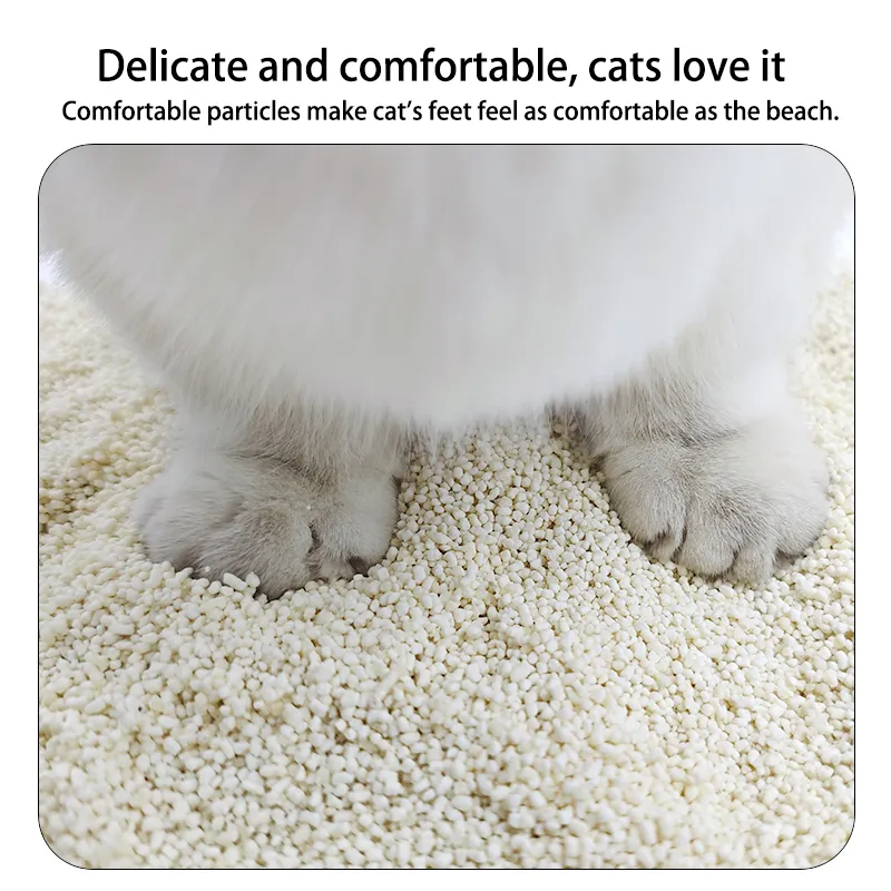 Envio Rápido OEM Baseado em Plantas Puro Não Tóxico Livre de Poeira Antiaderente Areia para Gato de Mandioca