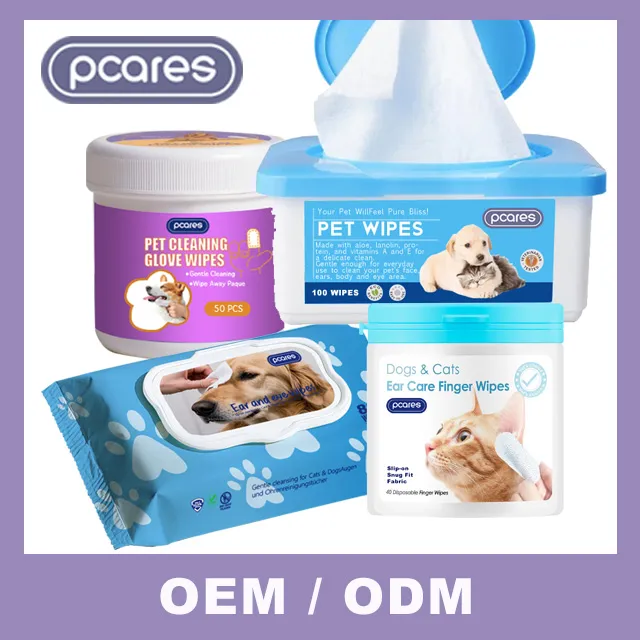 Produtos em alta venda Toalhetes de limpeza biodegradáveis para cuidados de animais de estimação