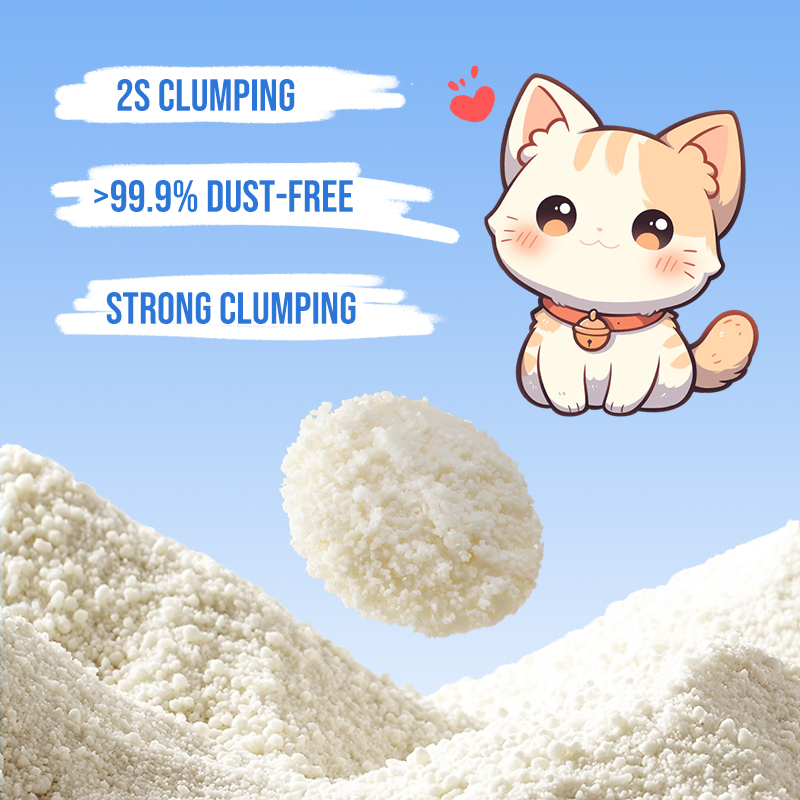 Areia para Gato à Base de Mandioca Ecológica, Agregação Rápida, Ingredientes Naturais, Neutralizador de Odor