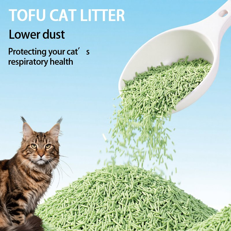 Areia para Gato de Tofu Certificada pela FDA de Grau Alimentício Mistura de Carvão de Bambu Fórmula de Alta Agregação Alta Absorção Livre de Poeira Baixo Deslizamento Flushable Areia para Gato de Tofu