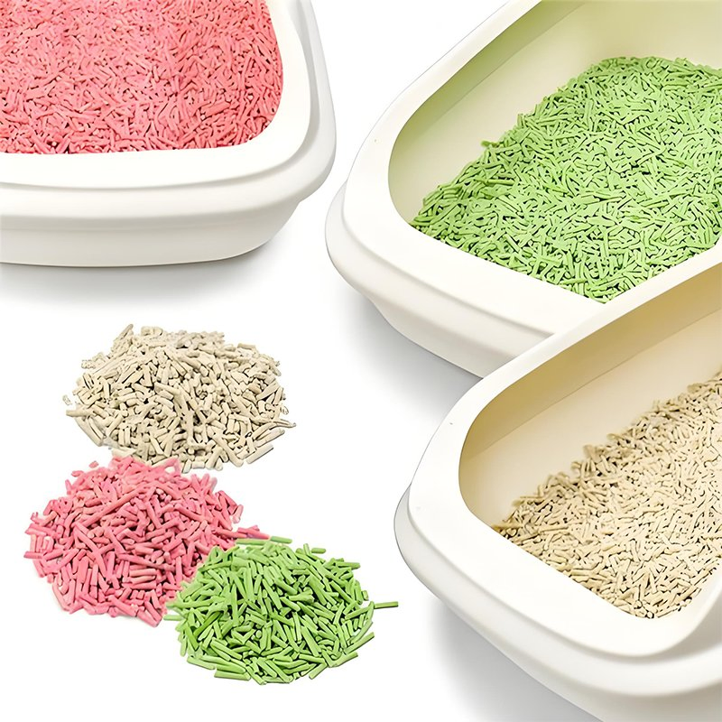 Areia para gatos ecológica e descartável feita de tofu sustentável