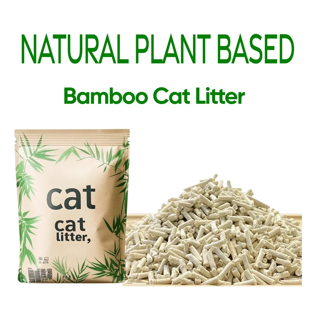 Areia para Gato Biodegradável e Flushável Feita de Bambu Natural para Animais de Estimação