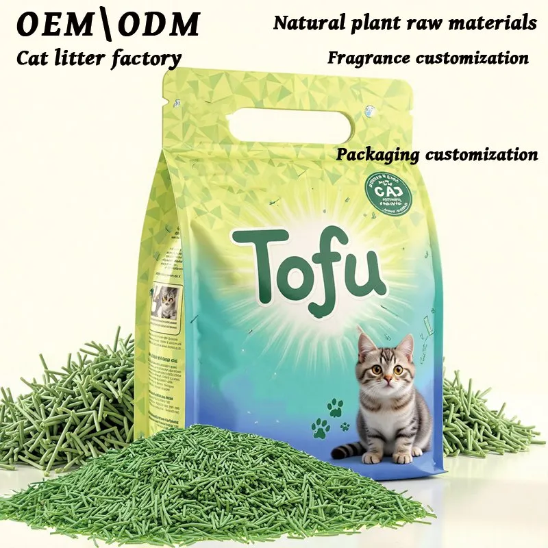 Areia para Gato de Tofu Certificada pela FDA de Grau Alimentício Mistura de Carvão de Bambu Fórmula de Alta Agregação Alta Absorção Livre de Poeira Baixo Deslizamento Flushable Areia para Gato de Tofu