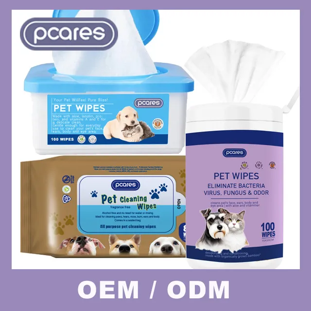 Produtos em alta venda Toalhetes de limpeza biodegradáveis para cuidados de animais de estimação