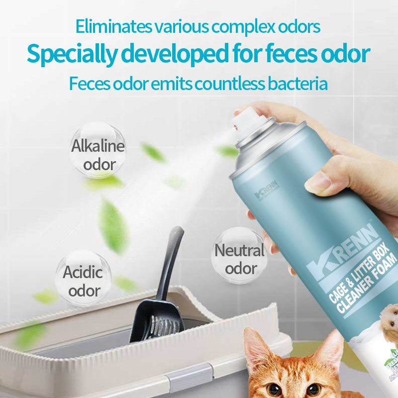 Produtos de Cuidado para Animais de Estimação OEM Limpador de Caixa de Areia e Eliminador de Odor Spray Espuma Limpador de Caixa de Areia para Gatos