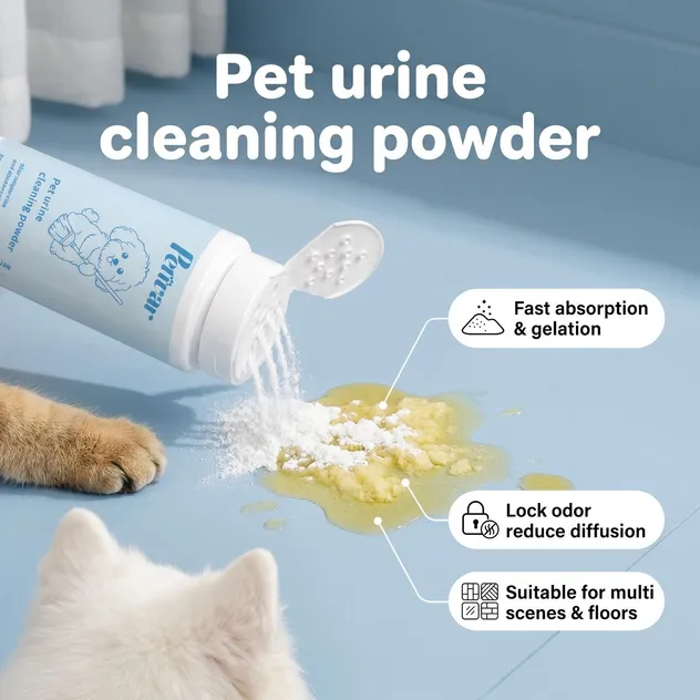 Pó de limpeza para urina de animais