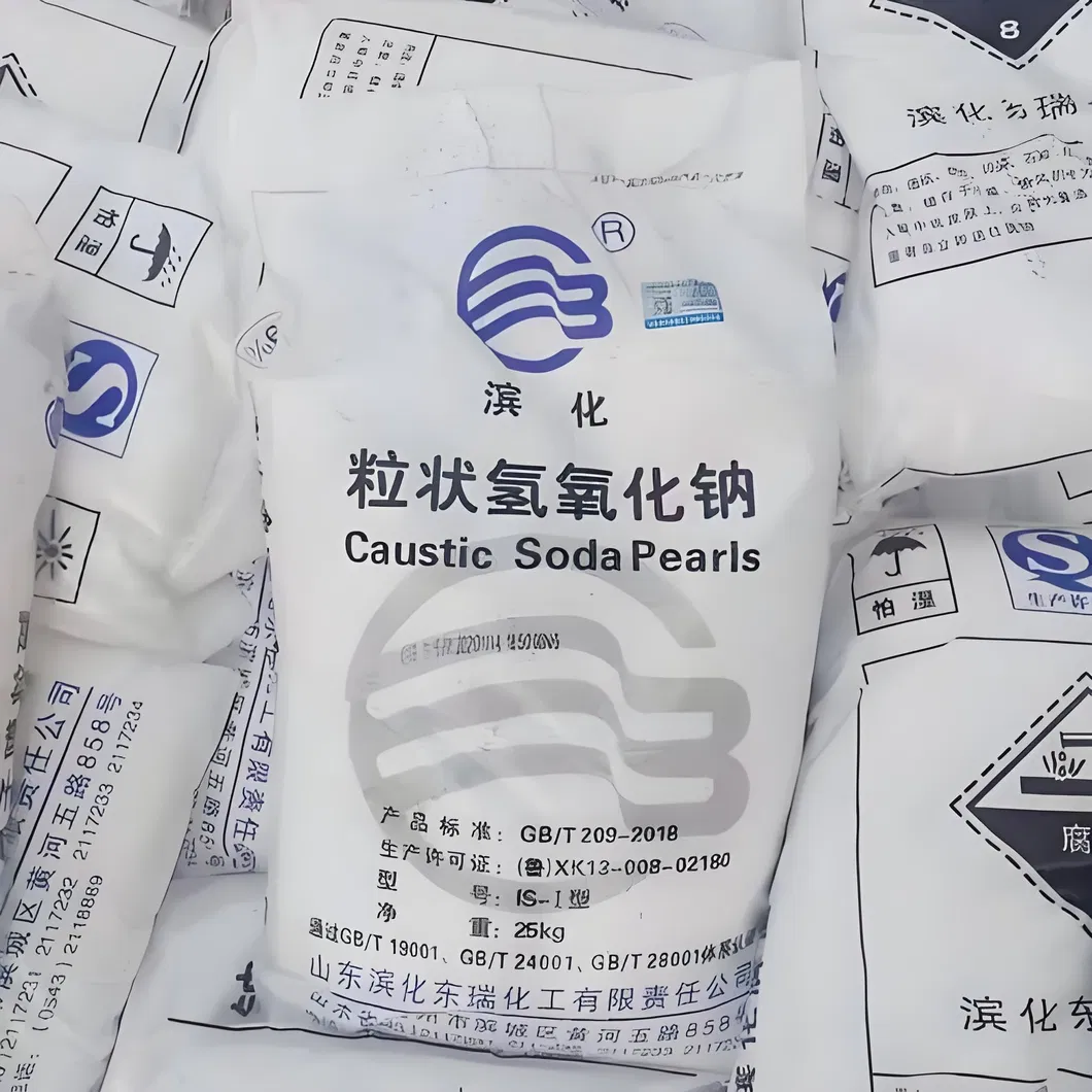 Perolas de Soda Cáustica 99% Pellets de Hidróxido de Sódio Industrial CAS 1310-73-2 para Fabricação de Sabão e Tratamento de Água