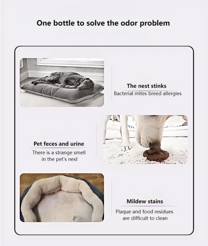 Eliminador de Odor de Animais de Estimação Spray para Cães Den Spray Probiotico para Cama de Cães