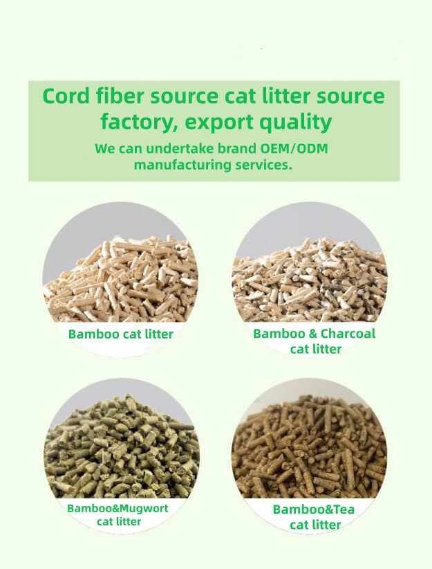 Areia para Gato de Bambu e Carvão Ativado/Areia para Gato em ISO9001/HACCP Aprovada Custo Competitivo Exportação para EUA, Canadá, Reino Unido, Japão, Coreia, Austrália, Chile para Areia para Gato