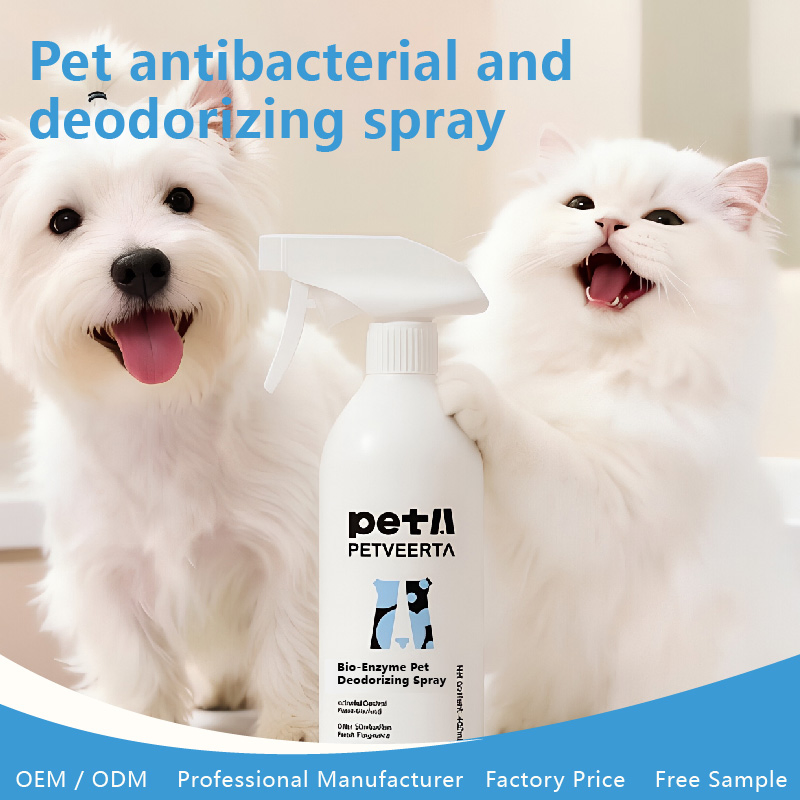 Spray Eliminador de Odor Natural para Animais de Estimação para Cães e Gatos Fórmula Antibacteriana