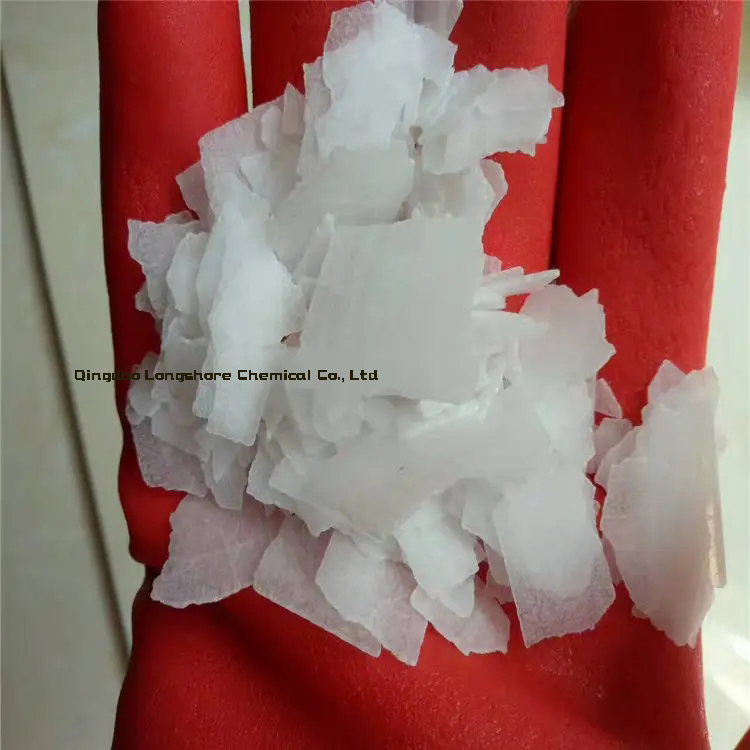 Materiais de Detergente Soda 98-99%Min Flocos Pérolas 25kg Embalagem Saco Cáustico para Fazer Sabão Vende Bem